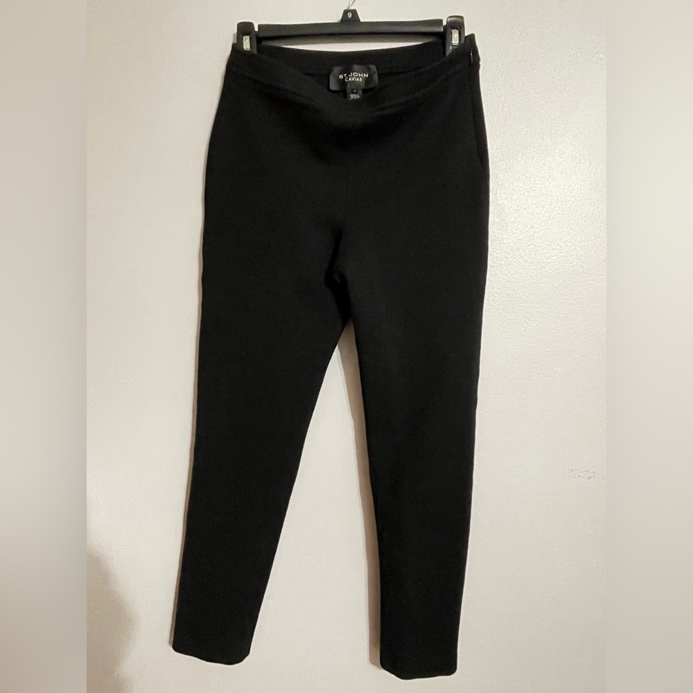 St. John Caviar Alexa Milano Black knit pants